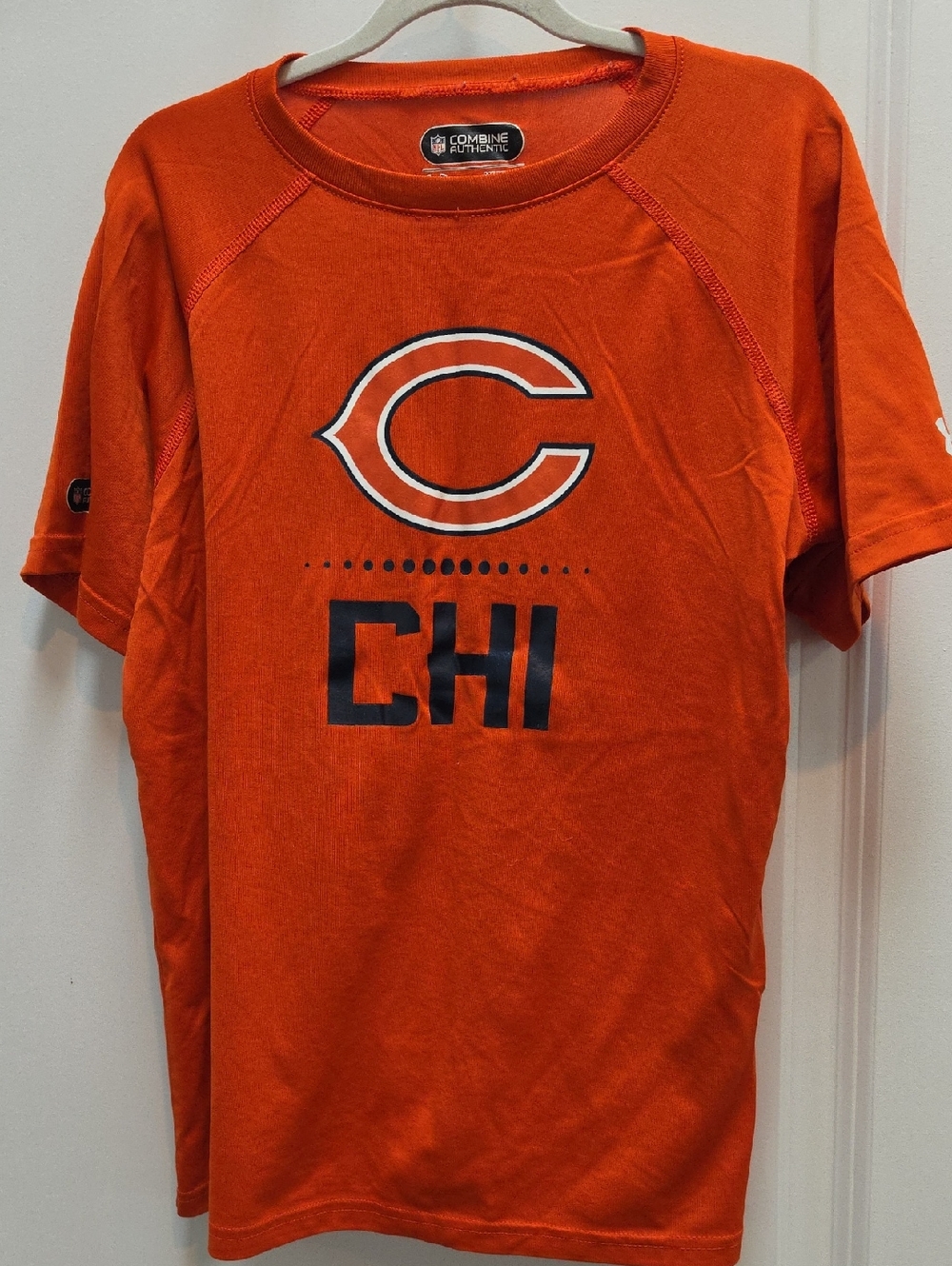 NFL Orange Chicago CHI Short Sleeve Tee with Team C Logo